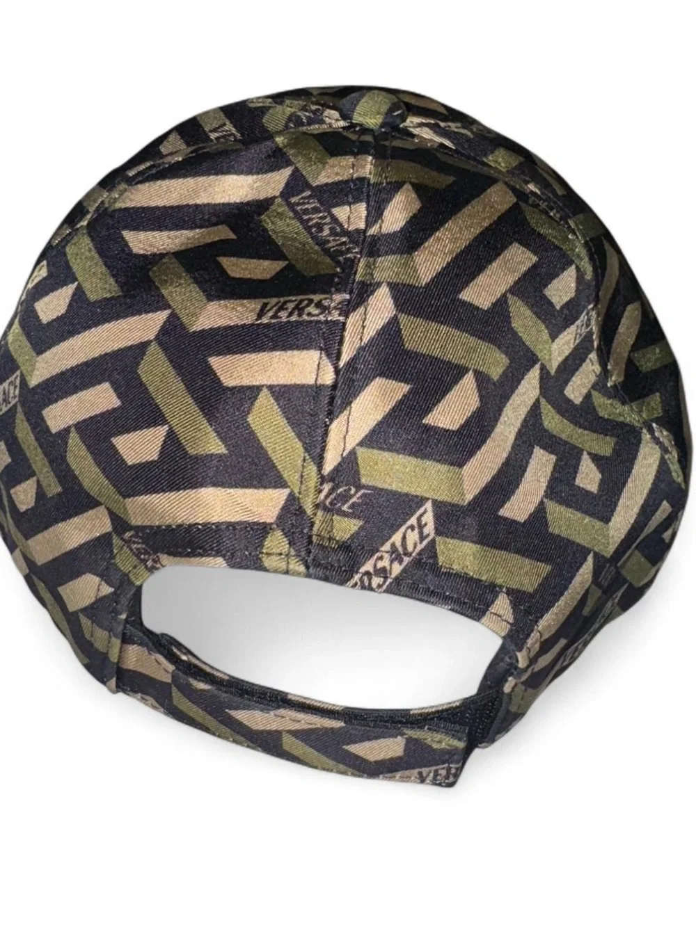 Versace Olive & Neon Pink Logo Baseball Cap